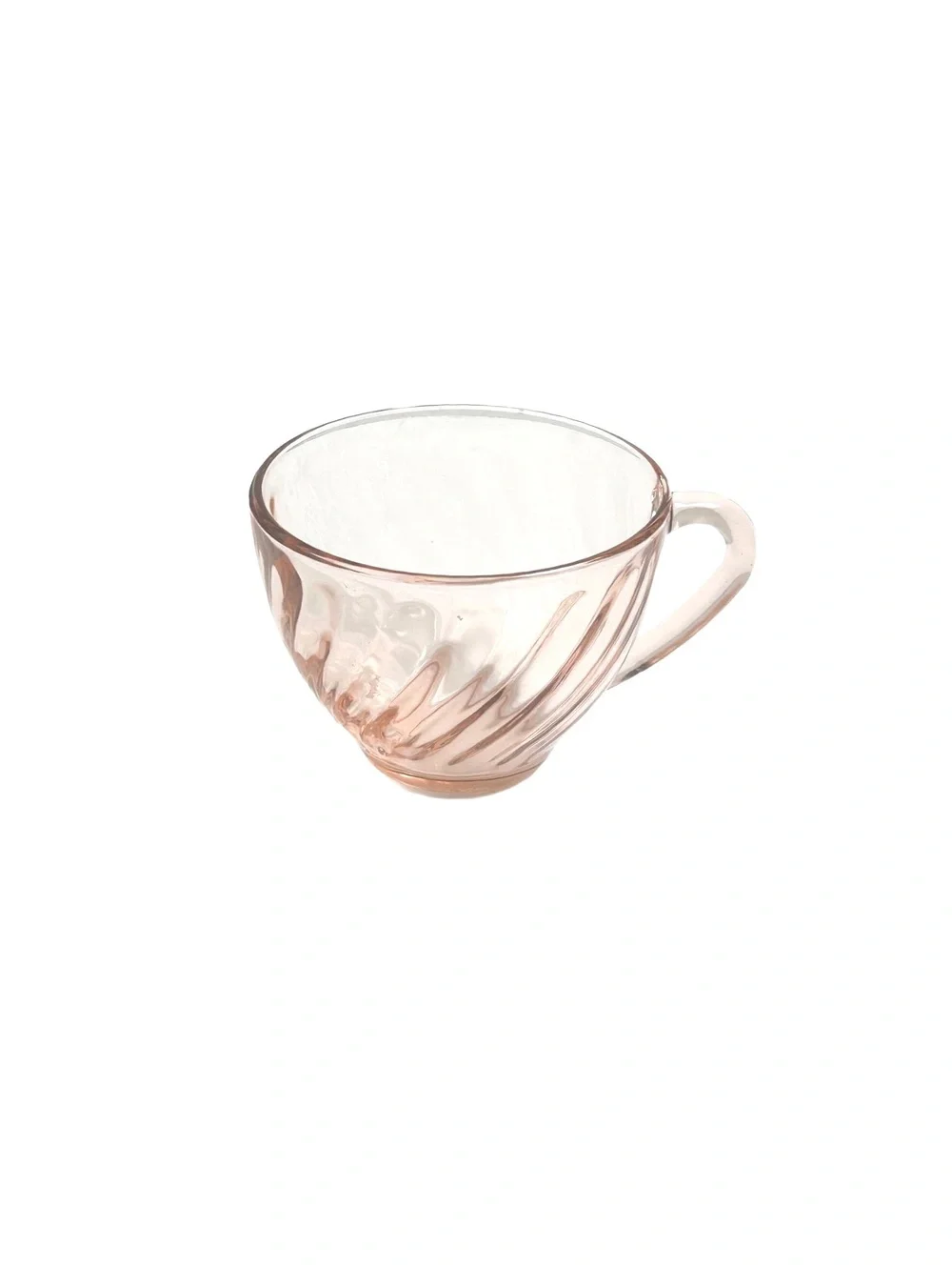Set of 2 Vintage Arcorock Rosalind Pink Swirl Glass Tea Cups